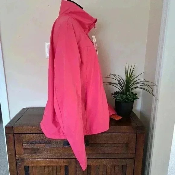 Women's Pink Packable Rain Jacket - Picture 2 of 15